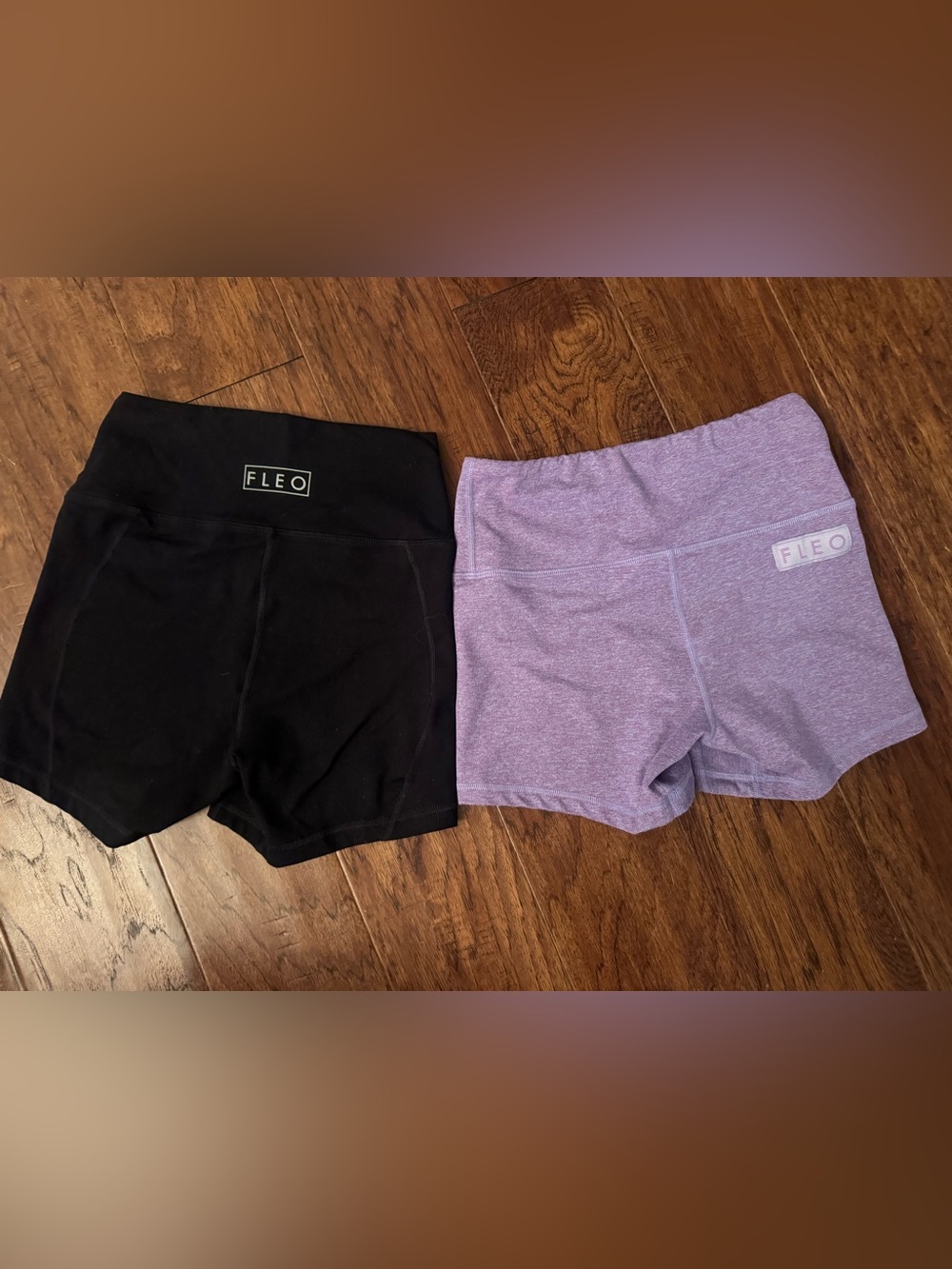 Fleo Women’s crossfit Bike Shorts - Black & Lavender small